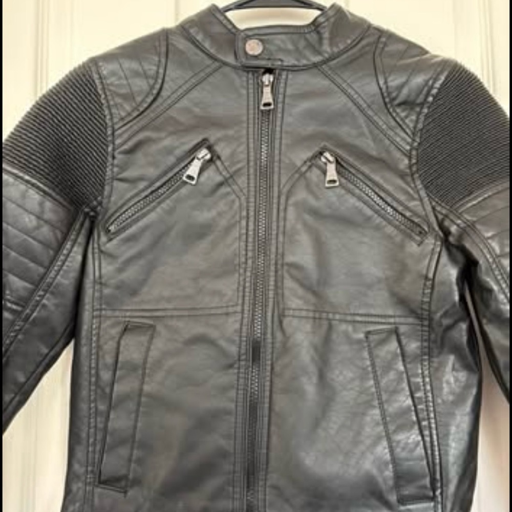Urban Republic Black Motorcycle Jacket with Size 8 adjustable bottom